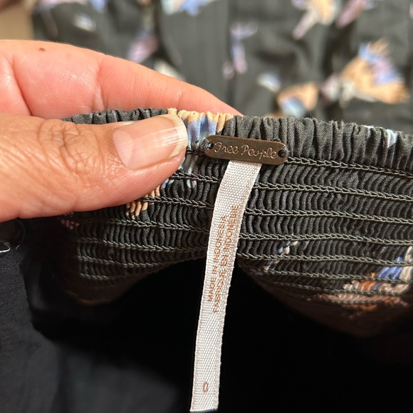 FREE PEOPLE Strapless BIRD PRINT Sunshine of Your Love pocket Mini Dress - Picture 11 of 13